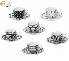 TAZZE CAFFE' CON PIATTINO 6 PEZZI MANDALA TOGNANA