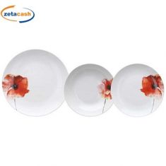 SERVIZIO TAVOLA 18 PIATTI PORCELLANA MADISON PAPAVERO