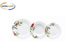 SERVIZIO 12 PIATTI PORCELLANA OLIMP NEW DAPHNE BIANCHI FIORI