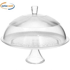 ALZATA CON CAMPANA IN VETRO TRASPARENTE D33XH25 CM