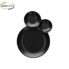 ANTIPASTIERA 3 SCOMPARTI IN PORCELLANA NERA 28 CM