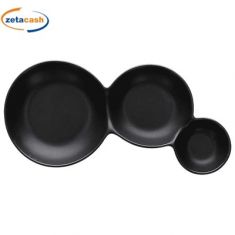 ANTIPASTIERA 3 SCOMPARTI IN PORCELLANA NERA 24 CM