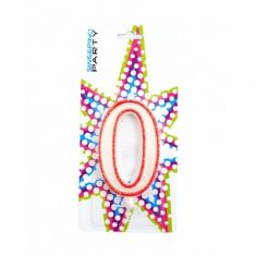 CANDELA GIGANTE NUMERO "0" CON RIGA ROSSA