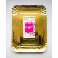 VASSOIO RETTANG. ORO 39,5 X 30 CM