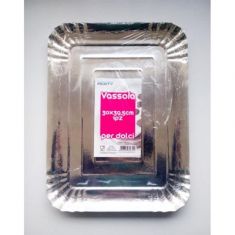 VASSOIO RETTANGOLARE ARGENTO 39,5 X 30 CM