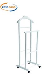 APPENDIABITI LEGNO MASSELLO BIANCO LACCATO CON RUOTE CM 105