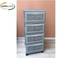 CASSETTIERA IN PLASTICA CON 4 CASSETTI GRIGIO CM 46X37X93