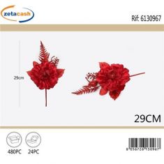 FIORE DECORATIVO ROSSO H 25 CM
