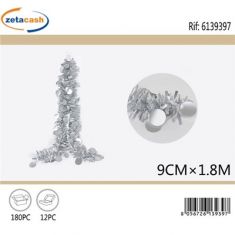 FILO GHRLANDA SFERE ARGENTO H 180 CM