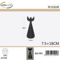 ANGELO LUMINOSO NERO H 18 CM