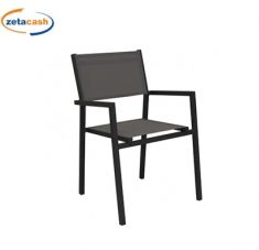 POLTRONA AVANA IMPILABILE ALLUMINIO TEXILENE ANTRACITE