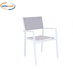 POLTRONA AVANA IMPILABILE BIANCA ALLUMINIO TEXILENE