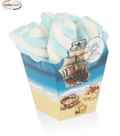 CONF 10 VASSOI PICCOLI PARTY PIRATI H8X6 CM