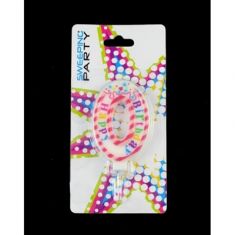 CANDELA NUMERO "0" CON RIGO ROSSO