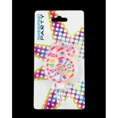 CANDELA NUMERO "6" CON RIGO ROSSO