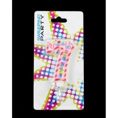 CANDELA NUMERO "7" CON RIGO ROSSO