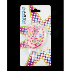 CANDELA NUMERO "9" CON RIGO ROSSO