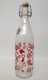 BOTTIGLIA LISCIA 1 LT TAPPO ERMETICO DECORATA