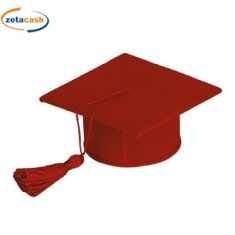 CAPPELLO LAUREA ROSSO H 4 L 9 CM