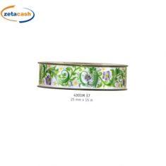 NASTRO IN TESSUTO STILE FIORENTINO VERDE 25 MM X 15 MT
