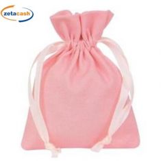 CONF 10 SACCHETTI COTONE ROSA H12X9CM ECOFRIENDLY