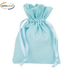 CONF 10 SACCHETTI COTONE AZZURRO H12X9 CM ECOFRIENDLY