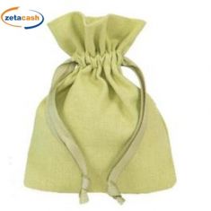 CONF 10 SACCHETTI COTONE VERDE MELA H12X9CM ECOFRIENDLY