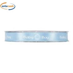 NASTRO AZZURRO SCRITTA BABY BOY BIANCA H1,2CMX25MT