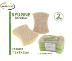 SPUGNE ABRASIVE DOPPIO USO PROFESSIONALE 2 PEZZI