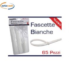 FASCETTE IN PLASTICA BIANCA 65 PEZZI 3 MISURE