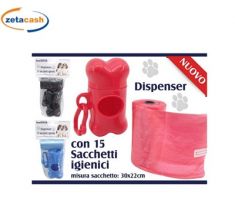 SACCHETTI IGIENICI 15 PEZZI CON DISPENSER IN PLASTICA