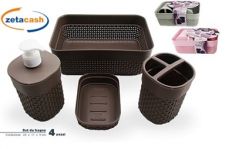 SET BAGNO IN PLASTICA 4 PEZZI COLORI ASSORTITI