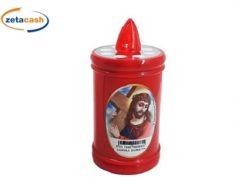 LUMINO A BATTERIE IN PLASTICA ROSSA CON LED ROSSO