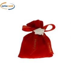 CONF 12 SACCHETTI LAUREA ROSSI NASTRO GESSO BIANCO