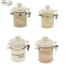 BARATTOLO BRIO TAPPO ERMETICO CERAMICA H 10CM ASS