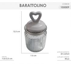 BARATTOLINO IN VETRO ALTEZZA 13 CM