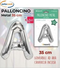 PALLONCINO METALIZZATO ARGENTO LETTERA A 35 CM