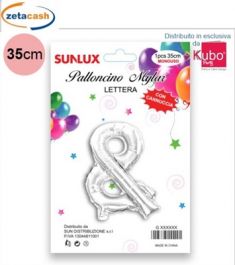 PALLONCINO METALIZZATO ARGENTO LETTERA & 35 CM