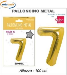 PALLONCINO METALIZZATO ORO NUMERO 7 100 CM
