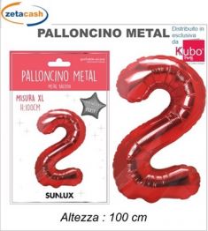 PALLONCINO METALIZZATO ROSSO NUMERO 2 100 CM