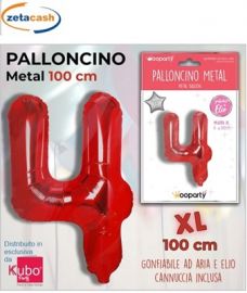 PALLONCINO METALIZZATO ROSSO NUMERO 4 100 CM