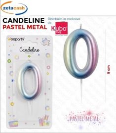CANDELINA COLOR PASTELLO METALIZZATO NUMERO 0 CM 9