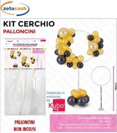 BASE E ASTE PER REALIZZARE COMPOSIZ CERCHIO PALLONCINI 3 PZ