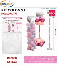 BASE E ASTE PER REALIZZARE COMPOSIZ PALLONCINI 2PEZZI