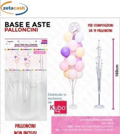 BASE E ASTE PER REALIZZAZIONE COMPOSIZ PALLONCINI 21 PEZZI