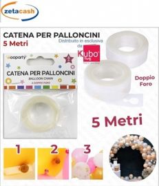 NASTRO CON DOPPIO FORO PER ATTACCARE I PALLONCINI 5 METRI