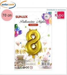 PALLONCINO METALIZZATO ORO NUMERO 9 70 CM