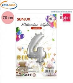 PALLONCINO METALIZZATO ARGENTO NUMERO 4 70 CM