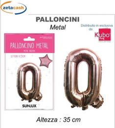 PALLONCINO METALIZZATO ROSA GOLD LETTERA Q 35 CM