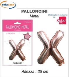 PALLONCINO METALIZZATO ROSA GOLD LETTERA X 35 CM